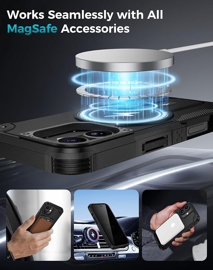 Goton for iPhone 16 Case with Privacy Tempered Glass Screen Protector & Camera