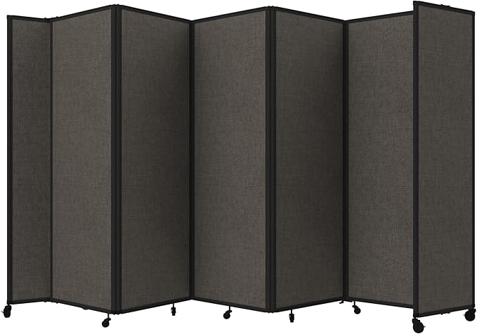 Versare Room Divider 360 Portable Wall Partition | Folding Panels | Large Freestanding Divider | Locking Wheels | Temporary Room Separator