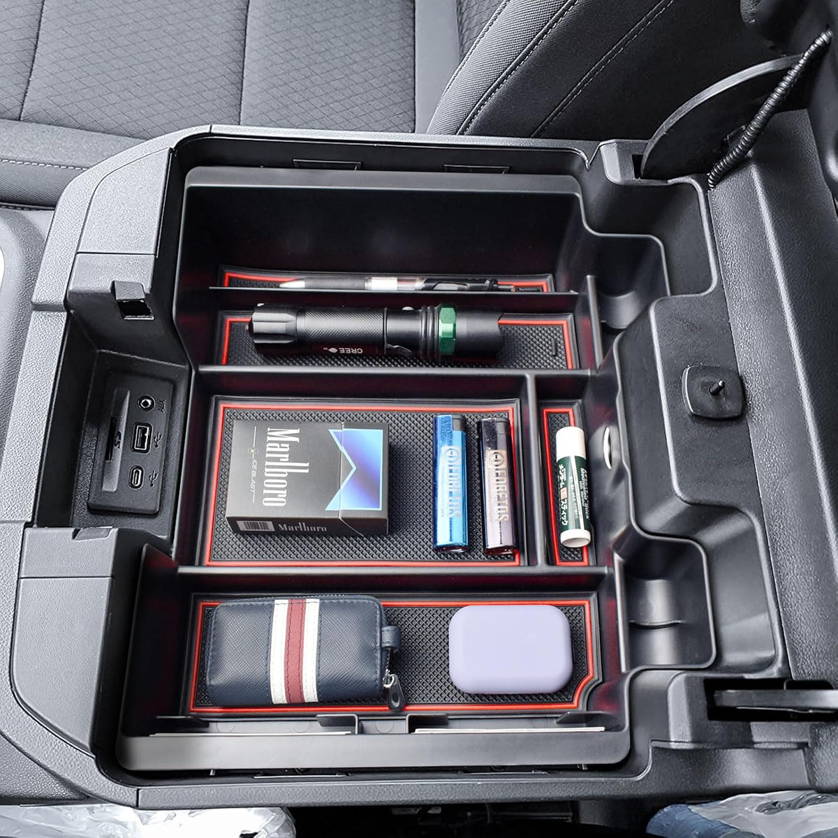 Center Console Organizer for 2019-2022 Chevy Silverado/Sierra 1500, Red
