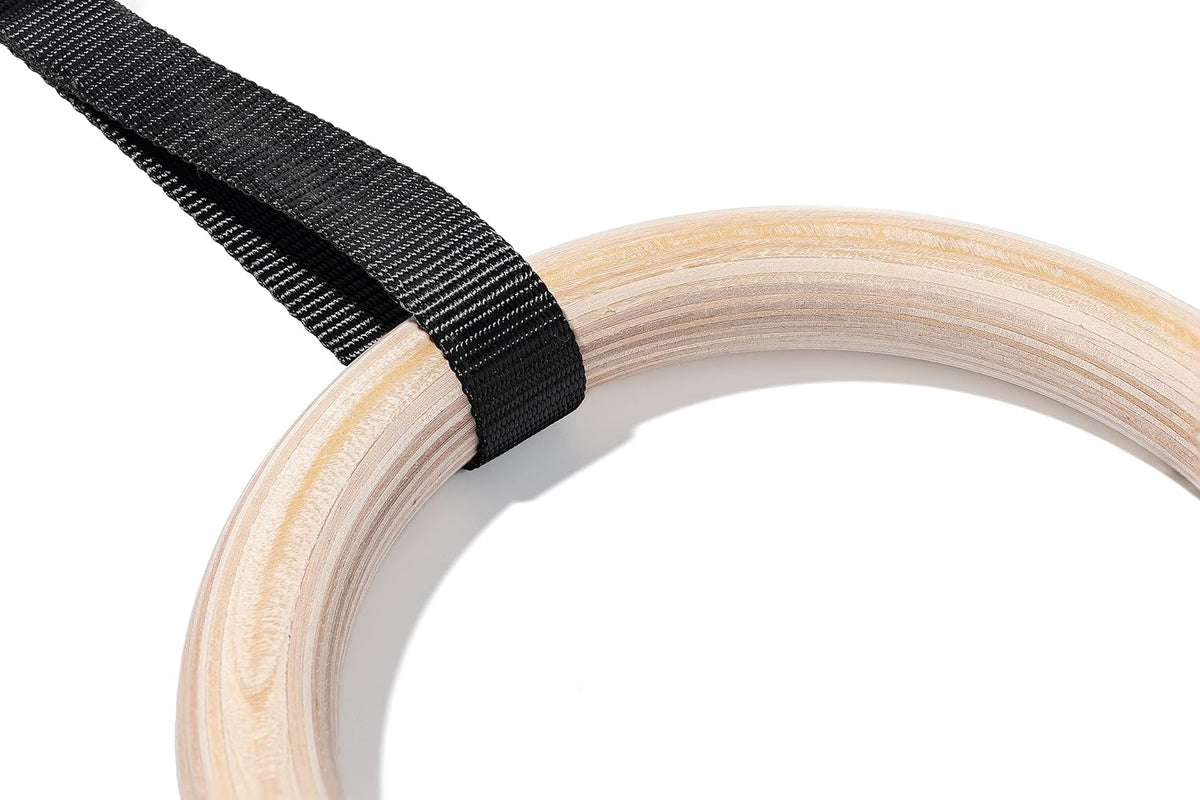 Wood Gymnastic Rings - Olympic Strength Training Equipment | Durable Wooden Design