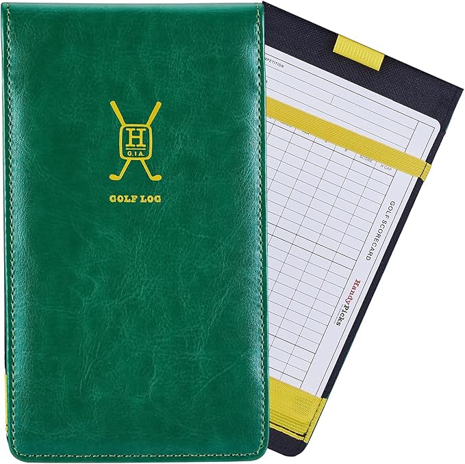 Handy Picks Leather Golf Scorecard Holder | Yardage Book Cover | Scorecard n Pencil Included
