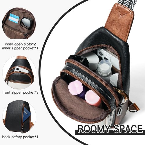 Leresas 7L Sling Bag - Vegan Leather Crossbody Purse | Anti-Theft Travel Backpack for Men & Women