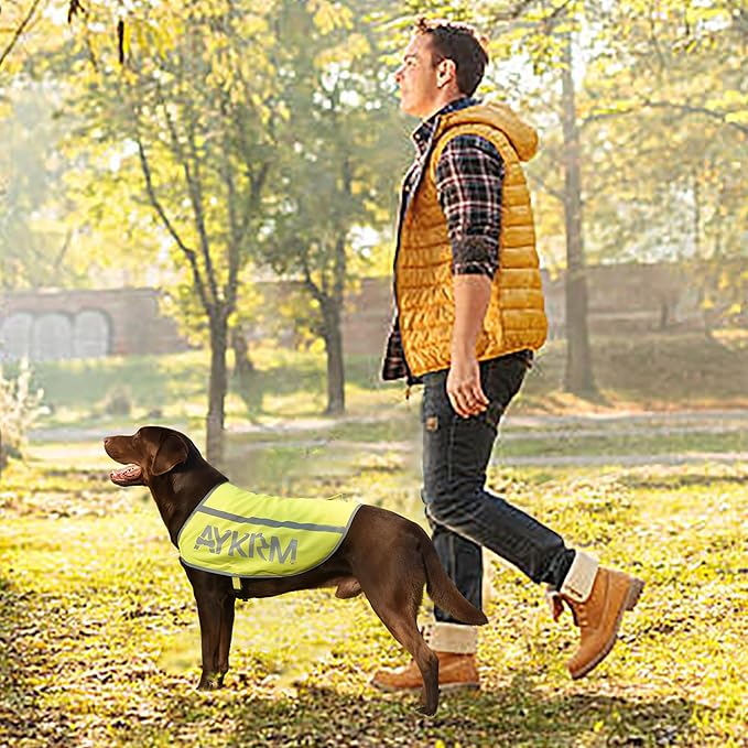 Yellow Reflective Dog Vest for Small, High Visibility Dog Safety Vest Harness with Removable Bell Keep Safe from Hunting, Training & Cars Accidents