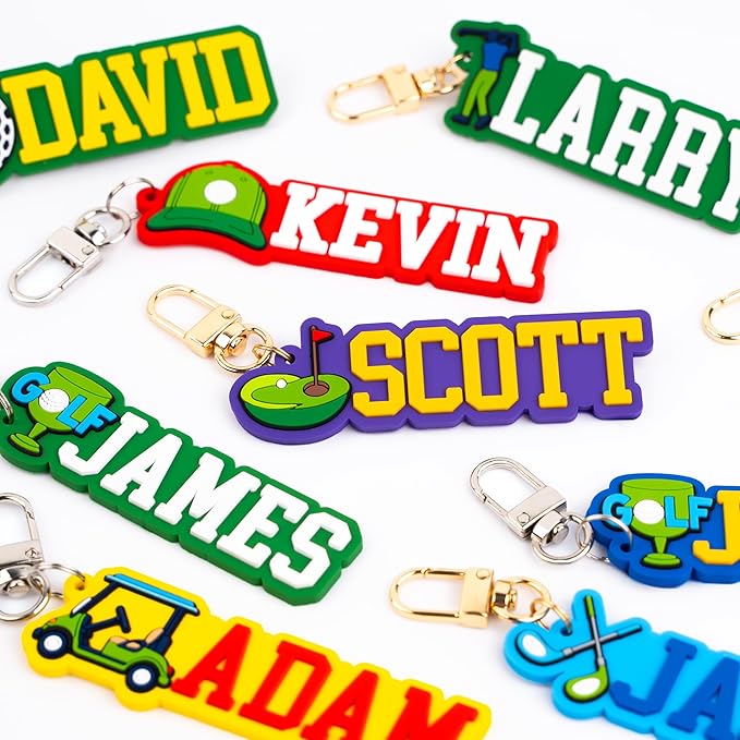 Personalized Sports Golf Keychain – Custom Name Tag, Bag Tag, Luggage Tag – Gift for Kids, Coaches, Teams