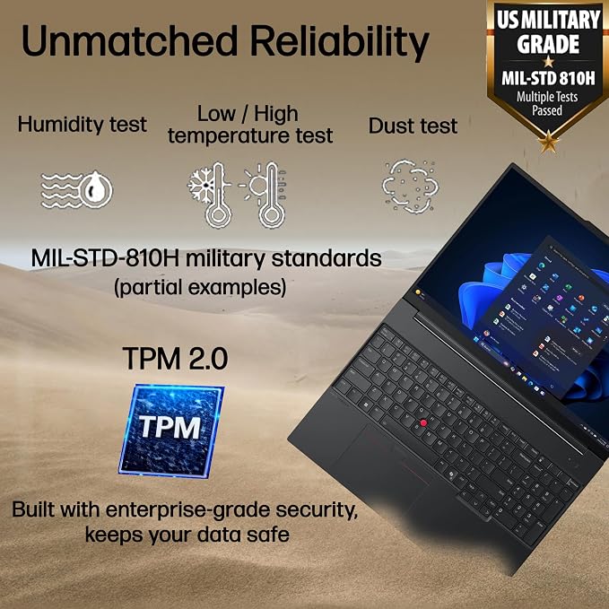 Lenovo ThinkPad E16, 16" Touchscreen, AMD Ryzen 7 250, 32GB DDR5, 1TB SSD | Business AI PC Laptop, FHD+ Anti-Glare, > Intel Ultra 7 155U, Numeric Keypad, IR Webcam, Thunderbolt 4, Ethernet, Win 11 Pro
