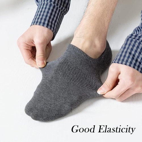 Jormatt Men's No Show Socks - Cotton Low Cut Ankle Socks with Non-Slip Grips | 6/8/12 Pairs