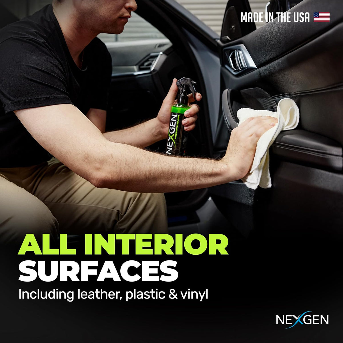 Nexgen Interior Cleaner (8oz) - UV Protection & Residue-Free Professional Finish - On-The-Go Car Detailing - Car Cleaning Supplies - for Leather, Dash, Glass & Upholstery