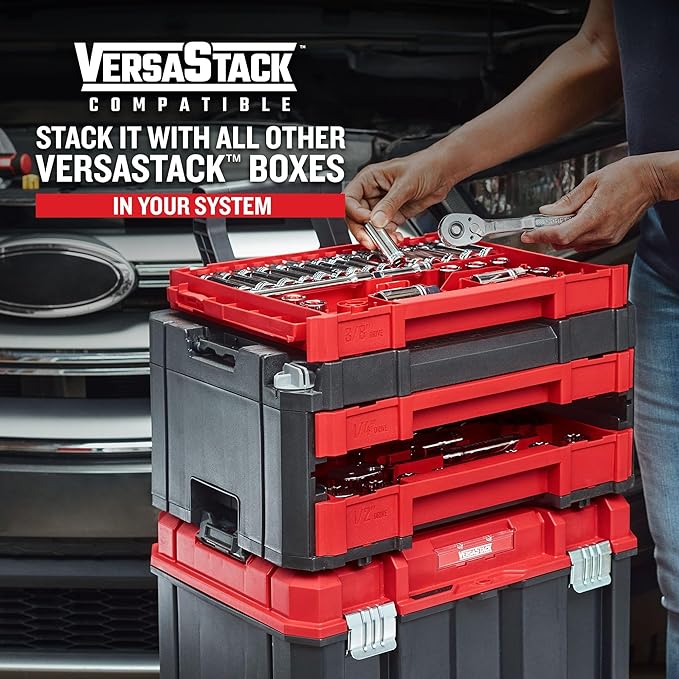 Craftsman 262-Piece Mechanic Tool Set with 3-Drawer VERSASTACK Box, SAE and Metric Socket Set, Car and Motorcycle Tool Kit with Combination Wrenches and Spark Plug Sockets (CMMT45309)