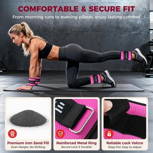 BAGAIL 10 lb Weighted Vest - Black | Ankle & Wrist Weights 2 lb - Pink for Enhanced Workouts