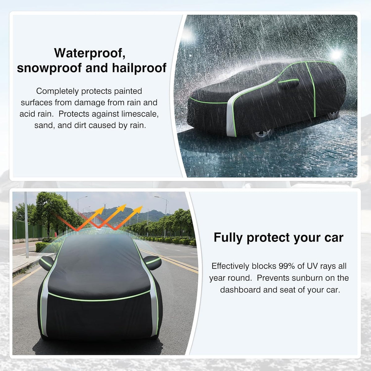 420D Car Cover for BMW X3/X3 M 2003-2024 2025 2026 All Weather SUV Car Covers for X3 Accessories Outdoor Waterproof UV Protection with Zipper & Reflective Safety Strips