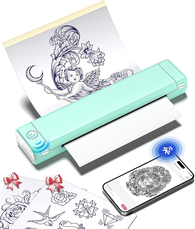 Phomemo Tattoo Stencil Printer, M08F Wireless Thermal Tattoo Printer
