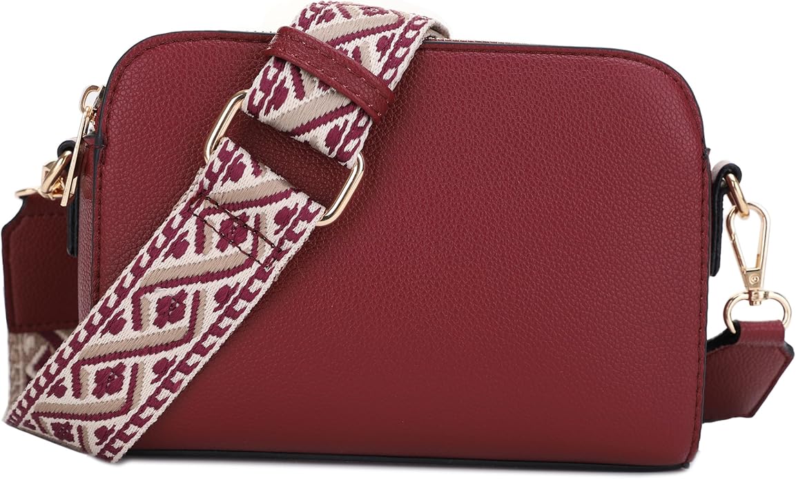 EVVE Crossbody Bags for Women Trendy Triple Zip Small Crossbody Camera Bag Purse