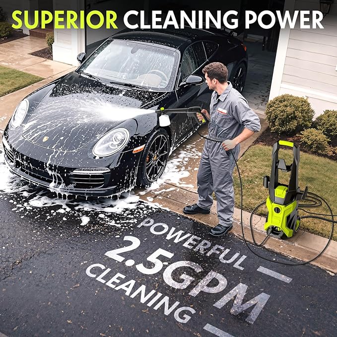 Pressure Washer, Portable Power Washer, 2026 Upgraded 4 Quick Connect Nozzles – High Pressure Cleaning Machine for Car, Driveway, Patio, Fence & Home Cleaning and More