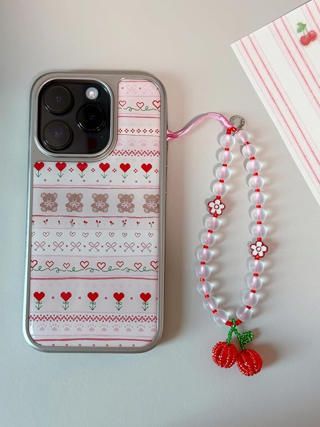 Drawwind Phone Charm Beaded Wristlet Strap Universal Cell Phone Lanyard Cute