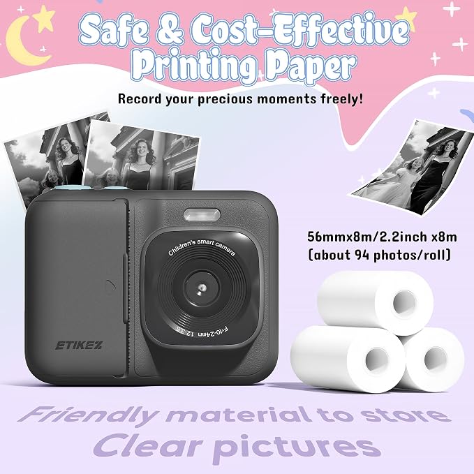 Kids Camera, 1080P Instant Digital Print Camera