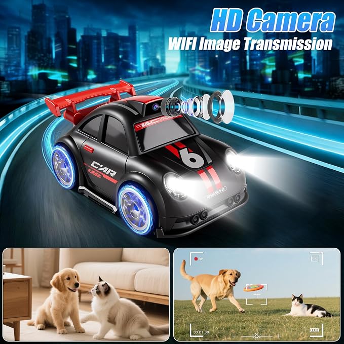 Mini RC Car with Camera, 2.4" Screen FPV Remote Control Car with 8G Card