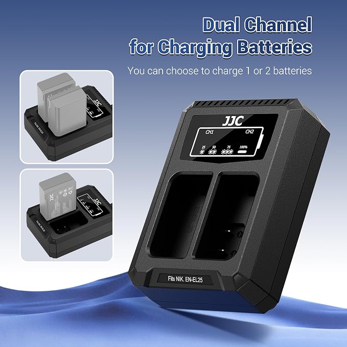 JJC DMW-BLC12 Battery Charger USB Dual Slot