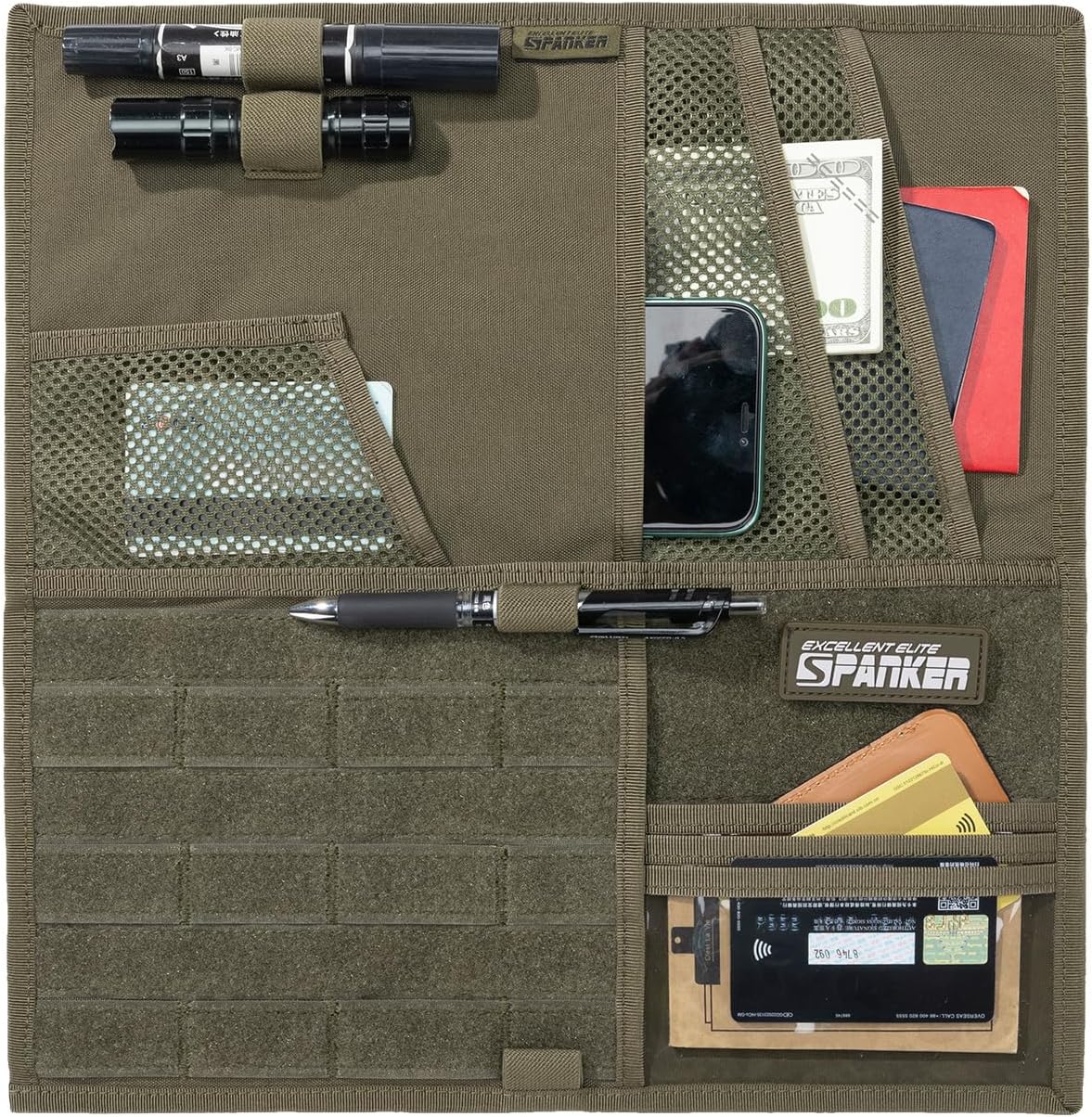 EXCELLENT ELITE SPANKER Tactical Visor Panel Organizer for Pickup F150 Large Molle Vehicle Sun Visor Holder Car Sunshade Storage Pouch