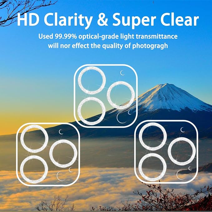 3 Pack Dengduoduo Tempered Glass Camera Lens Protector
