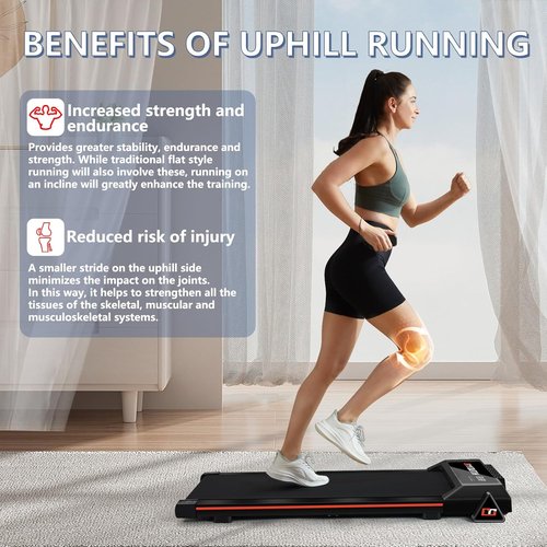 GOYOUTH 2 in 1 Under Desk Electric Treadmill - Motorized Walking & Jogging Machine with Remote Control & LED Display for Home/Office Use