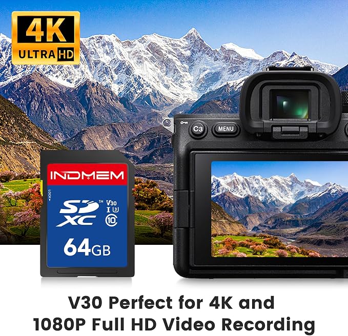 SD Card 64GB 10pack, High Speed up to 90M/S SDXC UHS-I Memory Cards, Full HD &