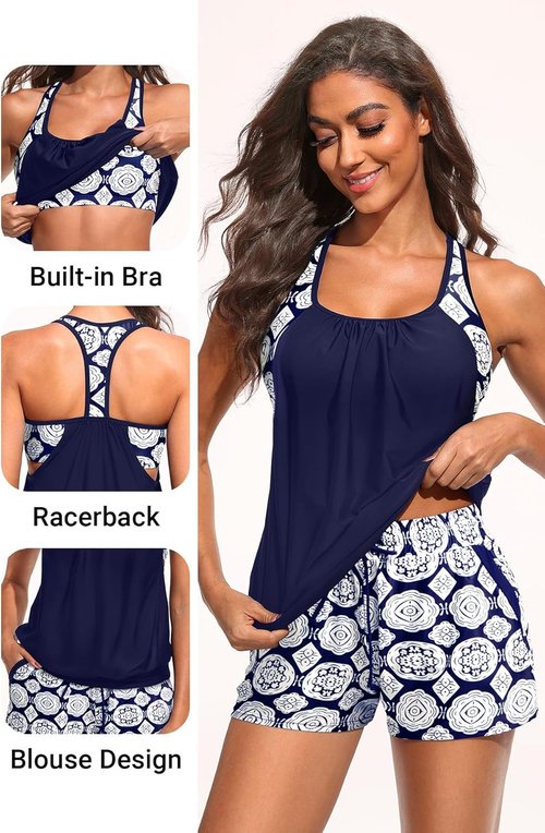 Daci Tankini Swimsuits for Women - Tummy Control Two-Piece Bathing Suit with Sporty Pockets | 2026 Blouson Design