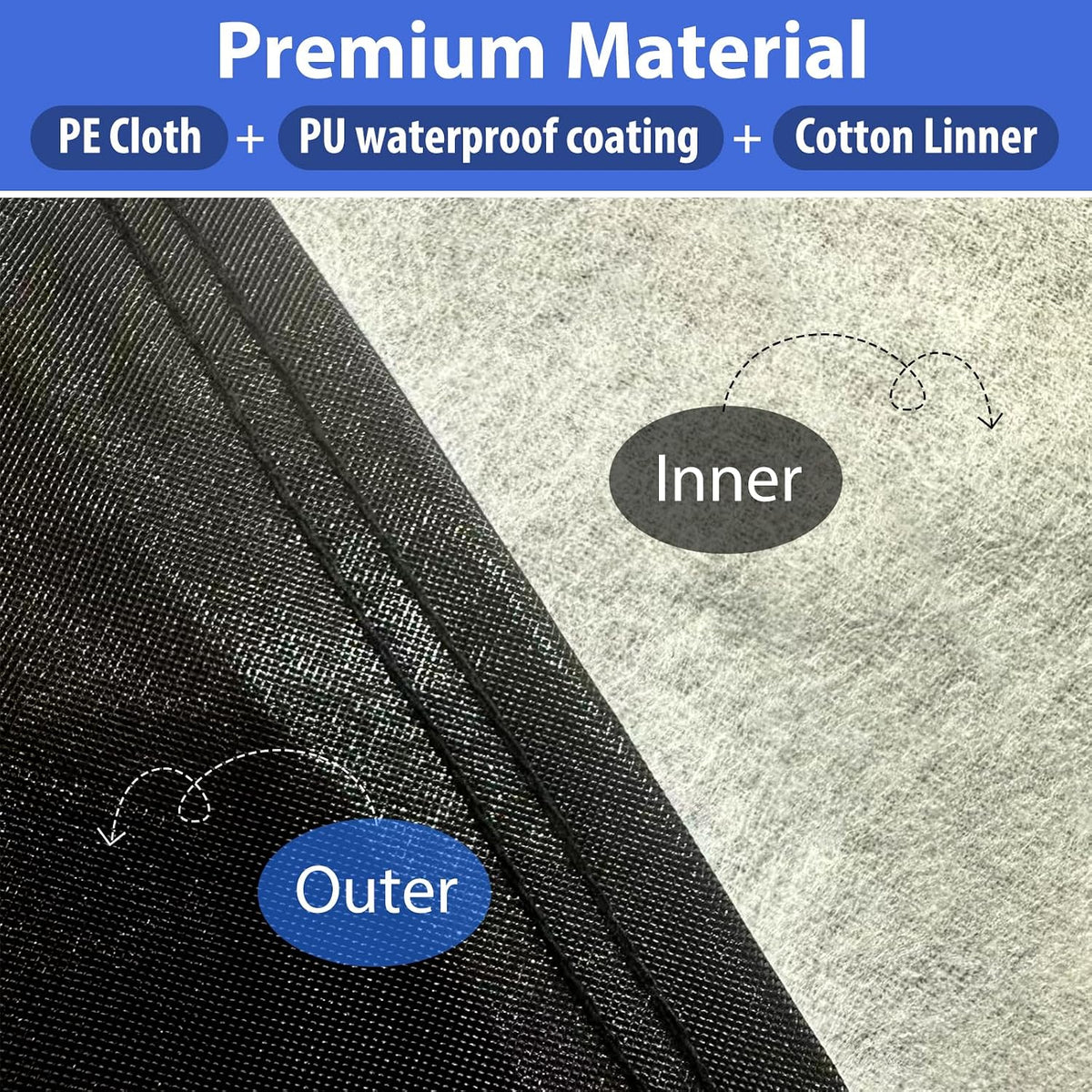 Half Car Cover Top, Hail Protector Car Cover with Cotton Liner, Sunroof & Windshield Cover for Ice and Snow, All Weather Vehicle Body Cover for Sun, Rain, Dust
