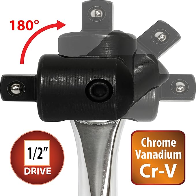 EPAuto 1/2-Inch Drive by 24" Length Breaker Bar, CR-V Steel