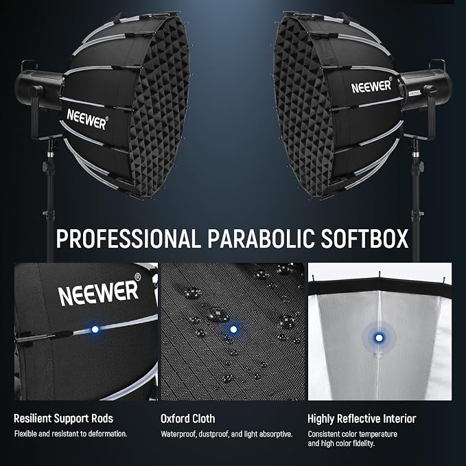 NEEWER Parabolic Softbox Kit, 23.6" Bowens Mount Soft Box