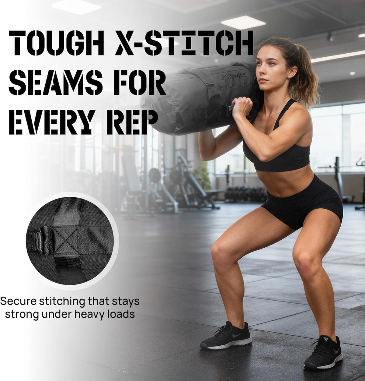Yes4All Sandbags - Adjustable Weight Training Sand Bags with Handles | Multiple Sizes 5-200lbs
