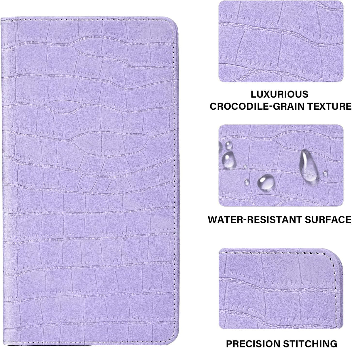 Car Registration and Insurance Holder, Purple Vehicle Glove Box Car Organizer with Magnetic Closure for Documents, Cards, License Car Organization, 1 Pack