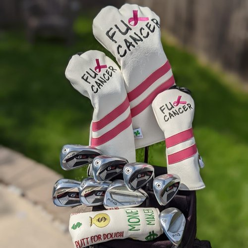 Foretra Driver Headcover - Limited Edition F U Cancer Design Golf Club Covers - Fairway Wood Head Covers Hybrid Headcover Novelty Golf Accessory for Most Brands (Driver)