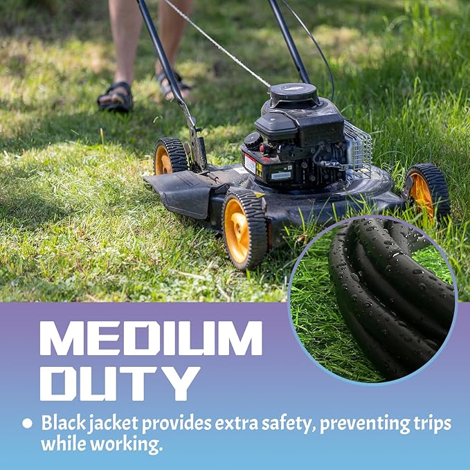 Extension Cord 6 FT, Outdoor 16/3 SJTW Weatherproof Black Electrical Cords, 13 AMP 3 Prong Power Cable Great for Garden, Landscaping & Holiday Decorations