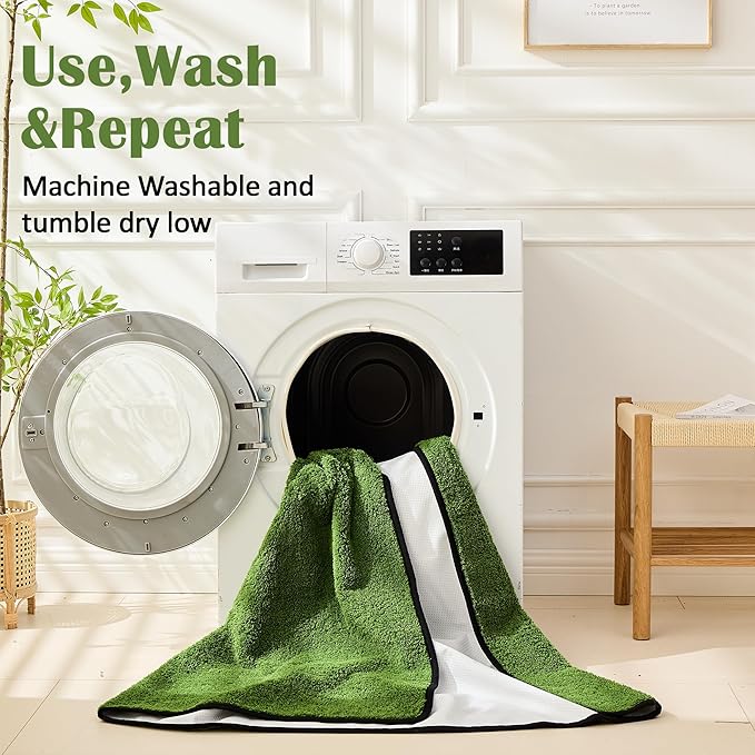 Qeils Reusable Dog Pee Pads, 4 Pack Super Absorbent & Leakproof Washable Puppy Pads with Soft Green Top Layer, for Potty Training, Crates, Couch, Car Seats & Pet Beds, 30"x 34"