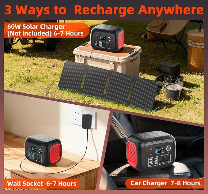 ENOFLO Portable Power Station 300W, 228Wh Solar Generator with 110V Pure Sine Wave AC Outlet, Backup Lithium Battery Generator for CPAP Outdoor RV Camping Emergency Home Use