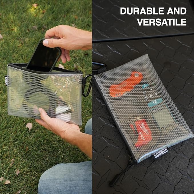 GOBAGS Air Production Large Clear Zipper Pouch – Cable Organizer & Travel Gear