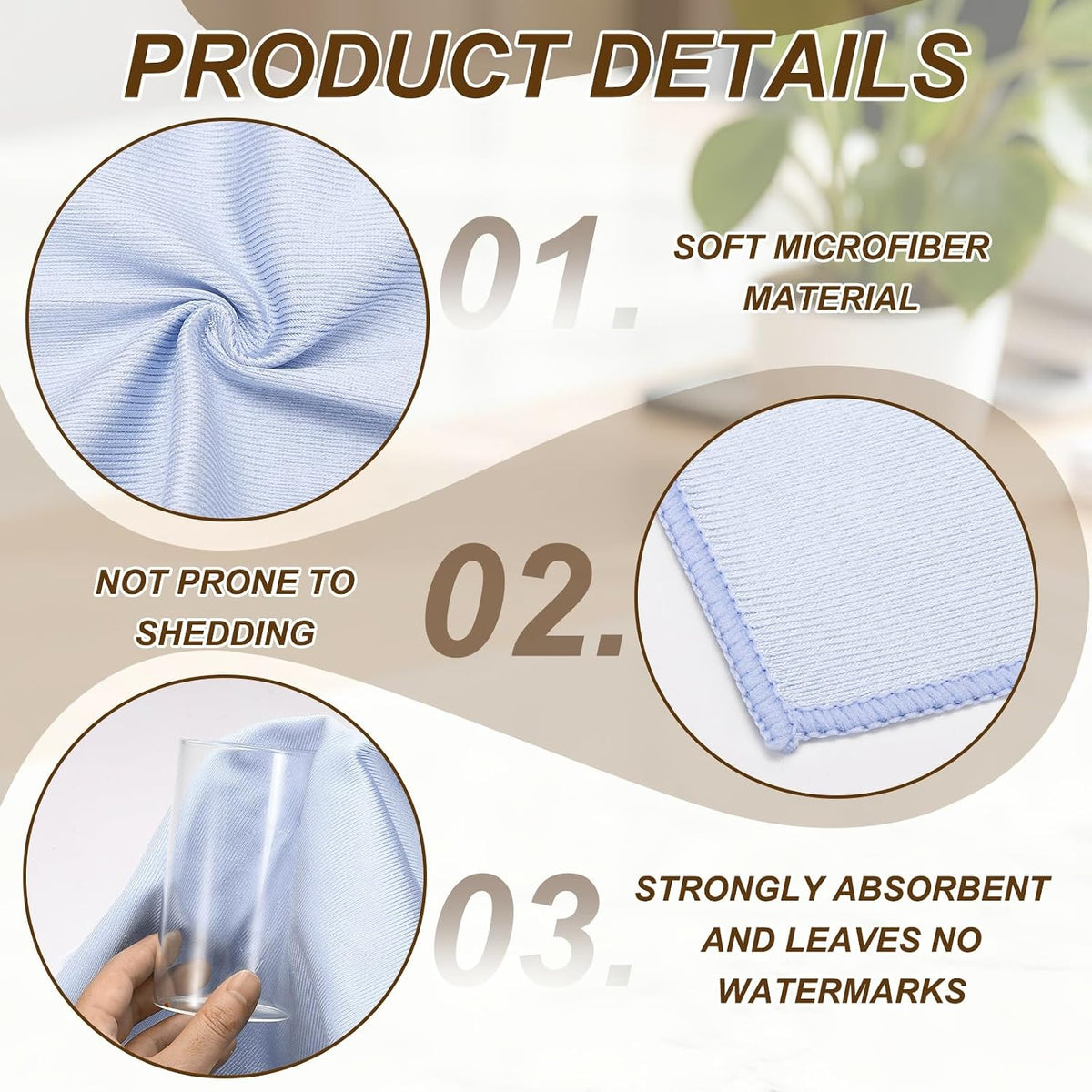 uxcell 4Pcs Glass Polishing Cloth, 23.6x15.7 Microfiber Cleaning Cloths Lint &amp; Streak Free Quickly Drying Towels for Glassware, Cars, Glasses, Phone Screens, Sunglasses, Purple