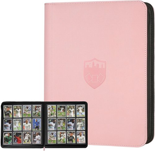 GERMUN Trading Card Binder - Premium 12 Pocket Album for 720 Cards | Double-Sided Holder in Pink