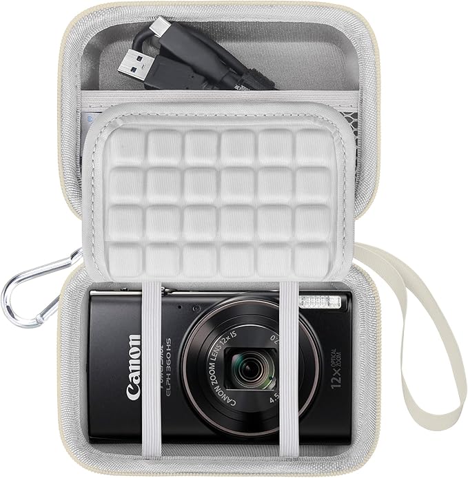 Lacdo Camera Carrying Case for Canon PowerShot ELPH 360/200/185/180/190/350