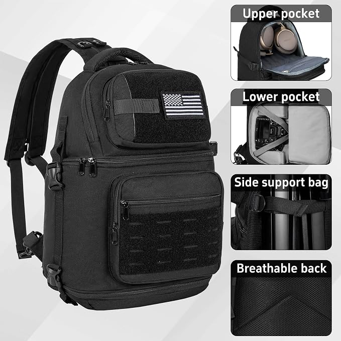 TORIBIO Camera Sling Bag Backpack, DSLR/SLR/Mirrorless Camera Bag