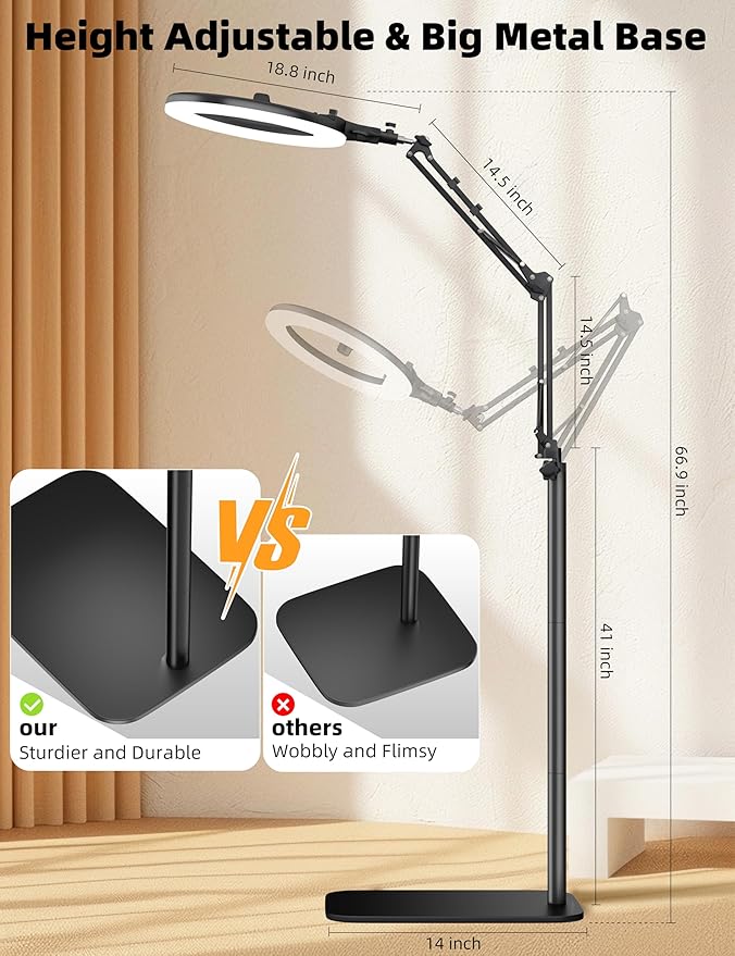 Ring Light Overhead Phone Mount, CRI Max 96 Professional