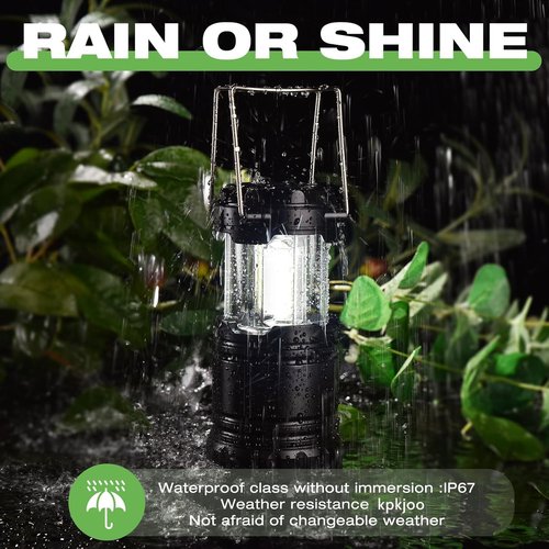 KPKJOO Collapsible Camping Lantern - Super Bright LED Light for Emergencies | Battery Operated, 4 COB