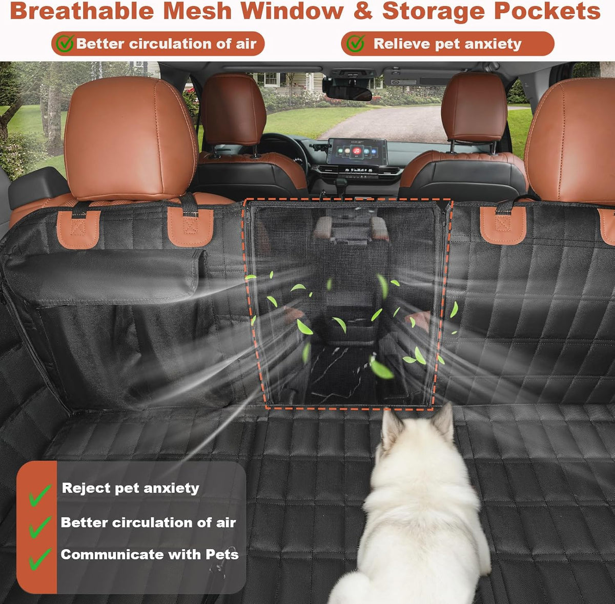 For Toyota Sienna Accessories 2025 Dog Car Seat Cover - Back Seat Extender Hard Bottom Seat Cover Dog Hammock Heavy Duty, Anti-Scratch & Waterproof Pet 3nd Row Seat Mat Protector for Sienna 2021-2025