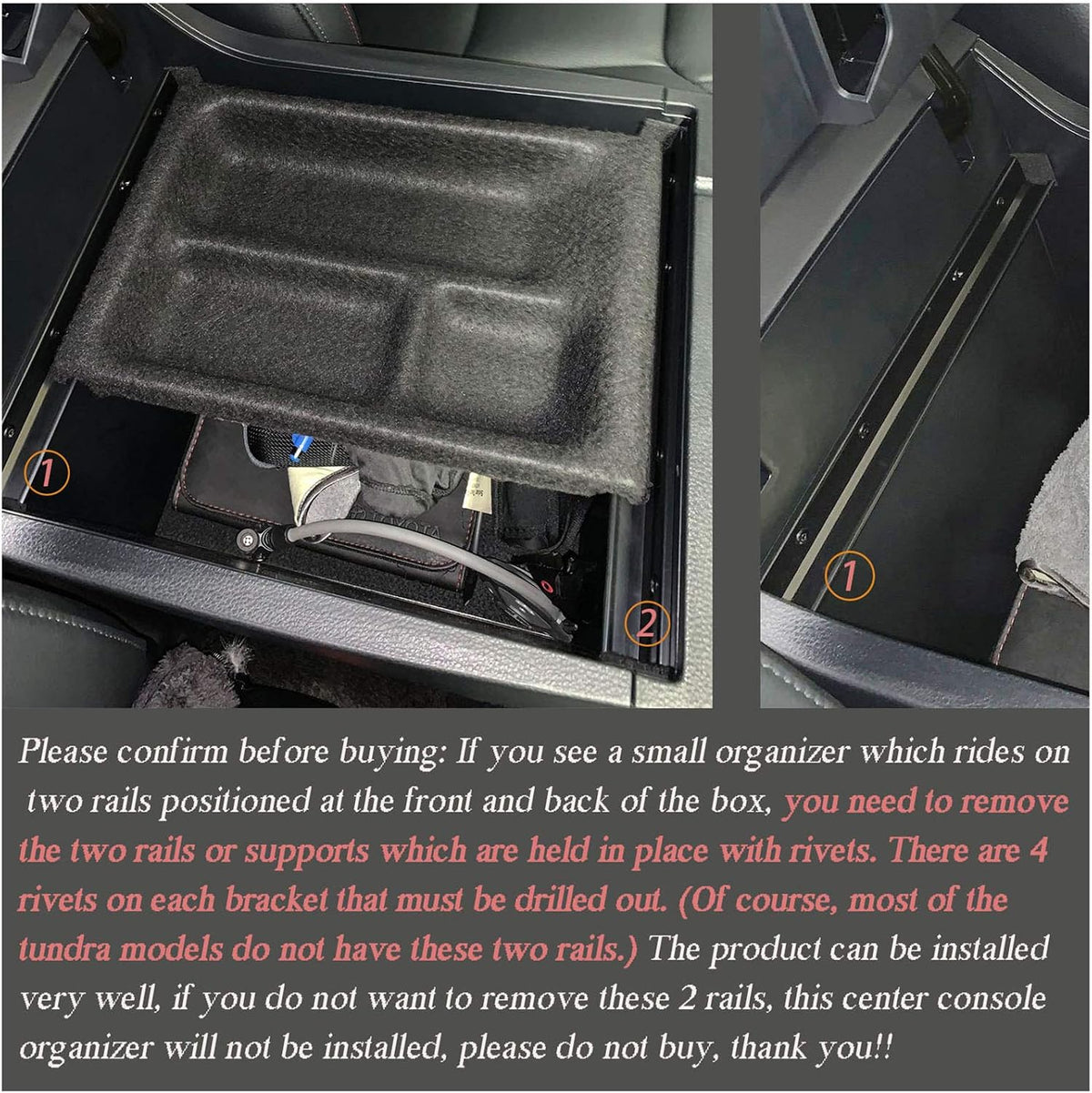 JDMCAR Center Console Organizer for Toyota Tundra 2014-2021
