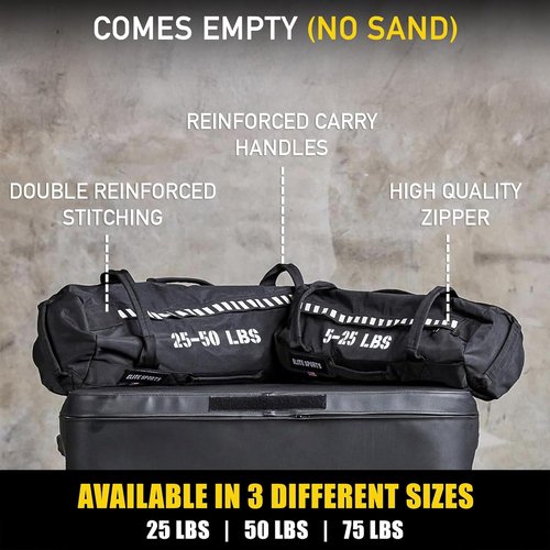 Elite Sports Workout Sandbag - Versatile Core Muscle Training Tool | Unfilled for Custom Weight