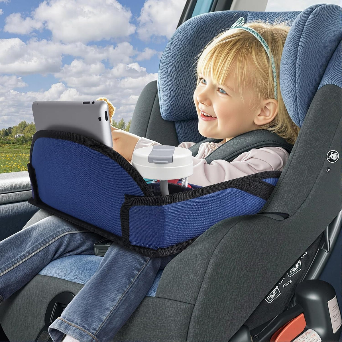 COOLBEBE Kids Travel Tray for Toddler Car Seat, Travel Tray for Airplane
