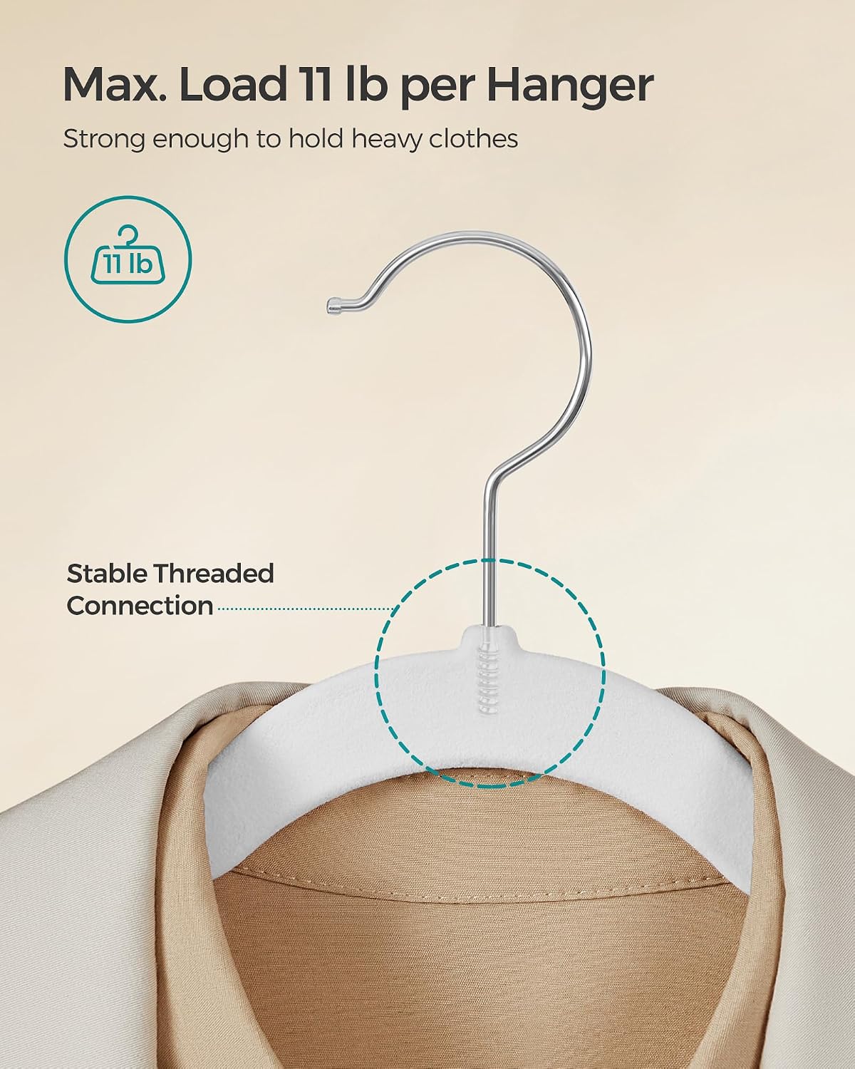 SONGMICS Velvet Hangers 60 Pack, Non-Slip Clothes Hangers, Space-Saving