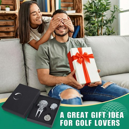 JIUYIBC Golf Divot Tool with Golf Ball Marker Set, Funny Golf Accessories, Golf Gifts for Men, Gift Wrapping.