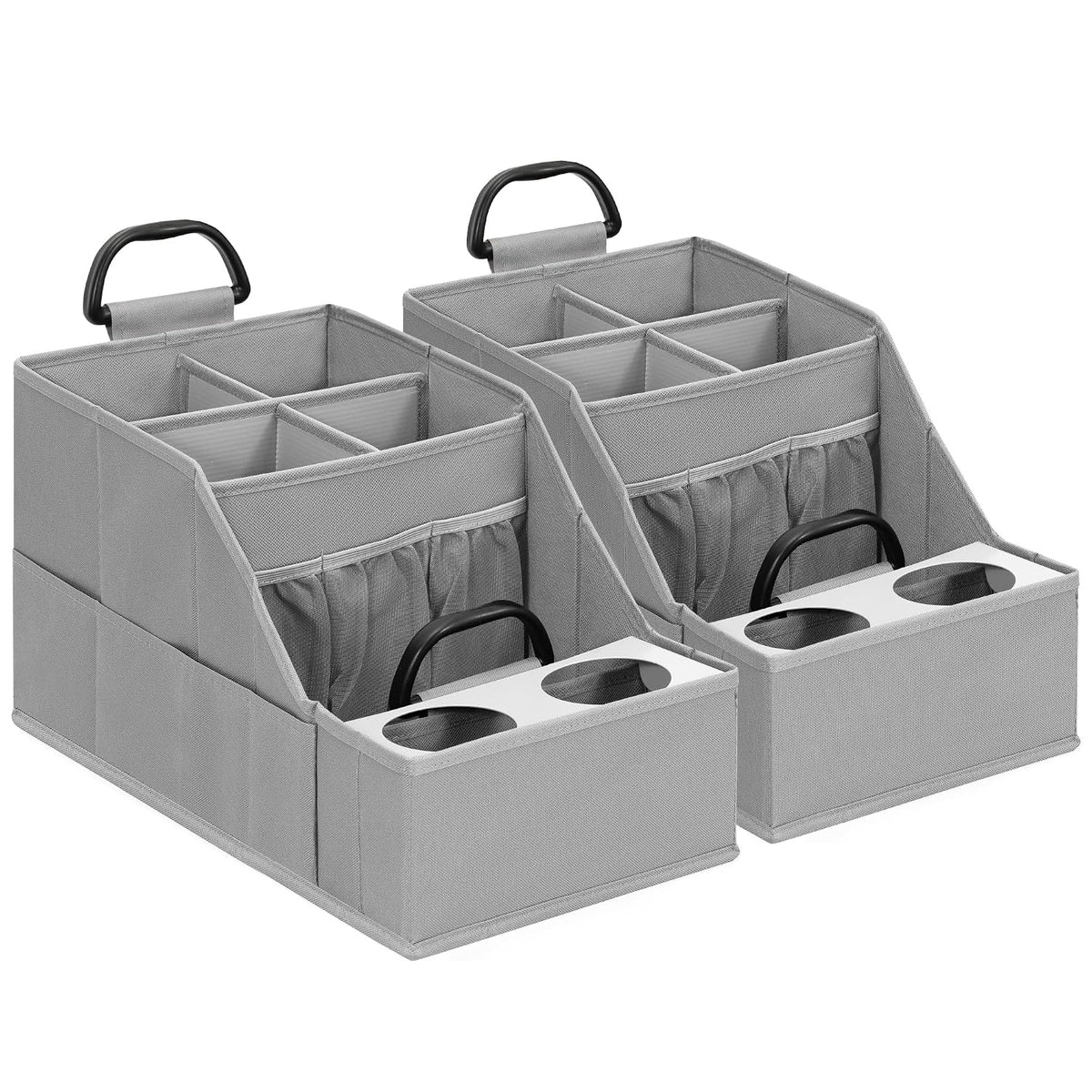 Car Seat Organizer Backseat Front Seat, Car Organizer With 12 Storage Compartments 2 Cup Holders, Snack Storage For Kids Baby, SUV Truck Van Collapsible Storage Bag For Travel, GY