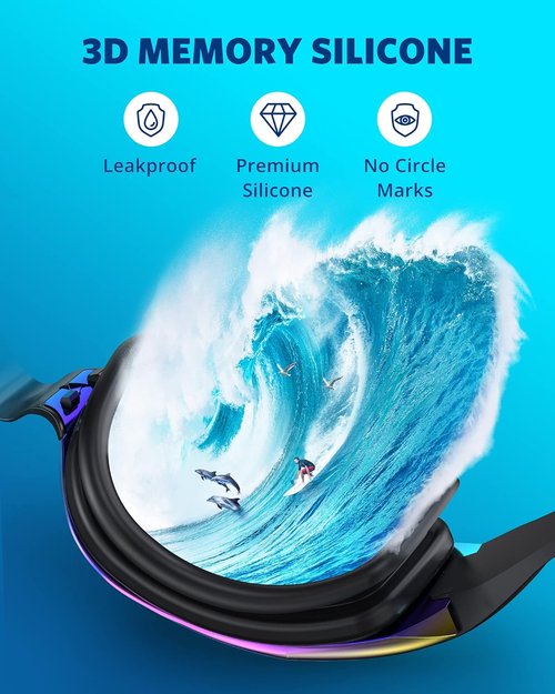 Aegend Swim Goggles - Leak-Proof Design for Adults & Youth | 2 Pack in Stylish Colors